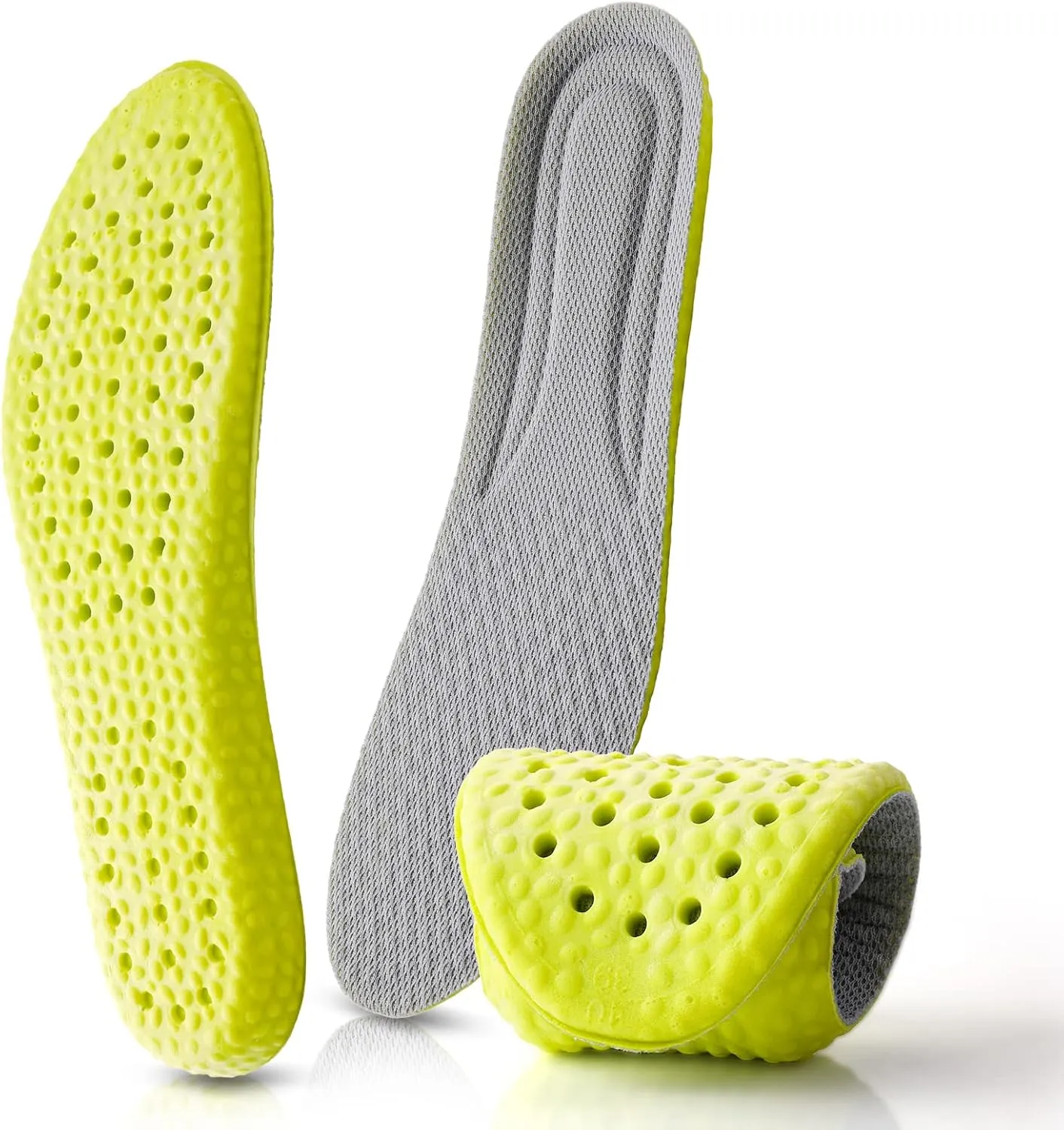 1 Pair Memory Foam Shoe Insoles, Prevent Foot Odor Shock Absorption Inserts Sports Insoles Soft Comfortable Replacement Insoles for Men Women Men: US 8-9.5