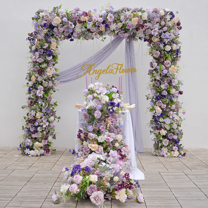 A865325 Purple Series Greenery Table Sofa Runner Wedding Event Decor