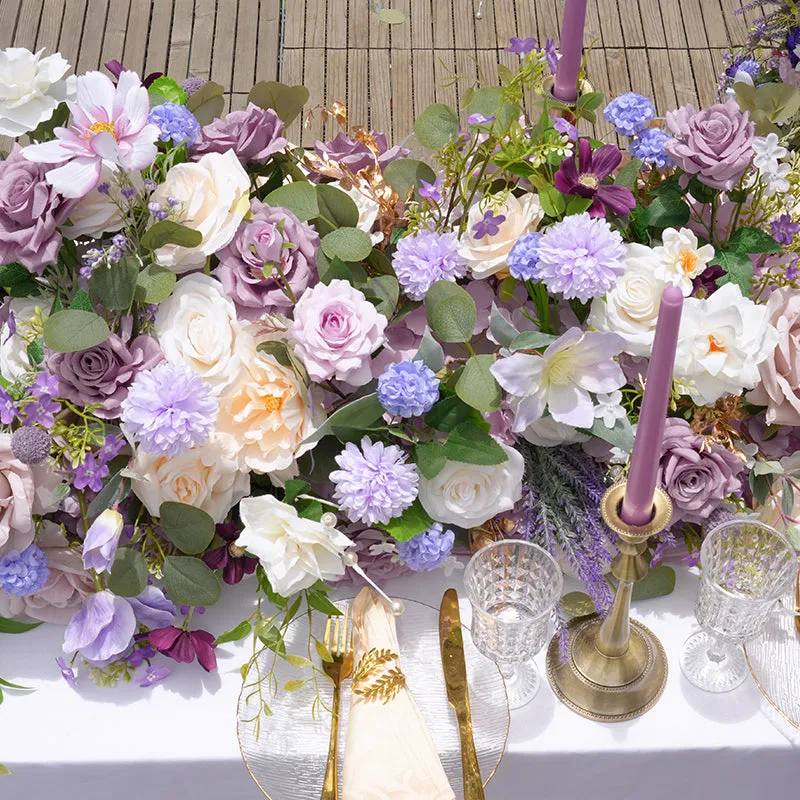 A865325 Purple Series Greenery Table Sofa Runner Wedding Event Decor