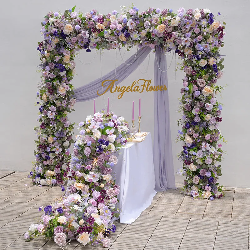 A865325 Purple Series Greenery Table Sofa Runner Wedding Event Decor