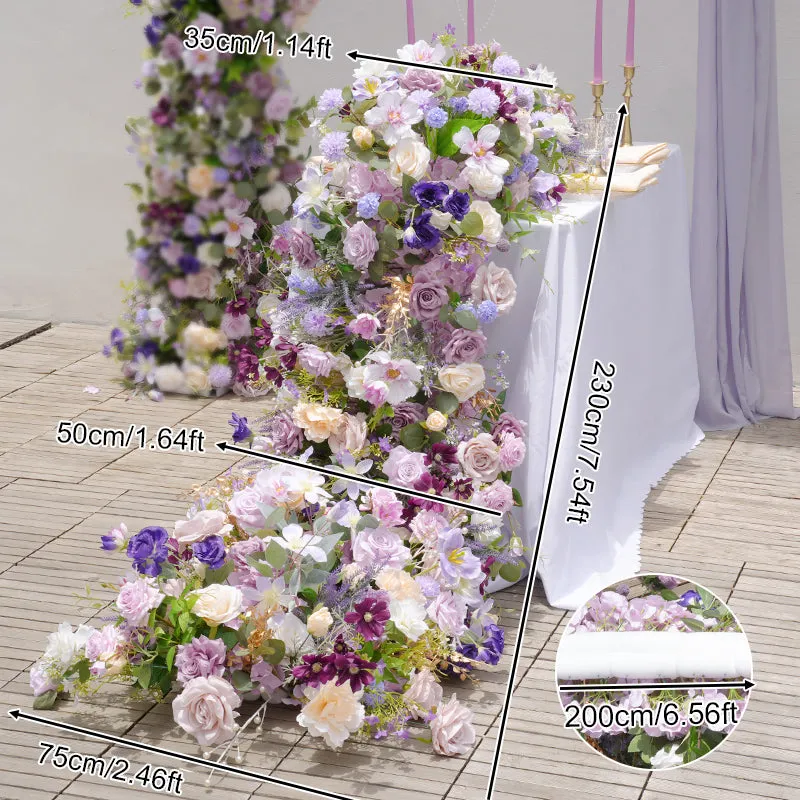 A865325 Purple Series Greenery Table Sofa Runner Wedding Event Decor