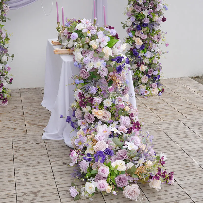 A865325 Purple Series Greenery Table Sofa Runner Wedding Event Decor