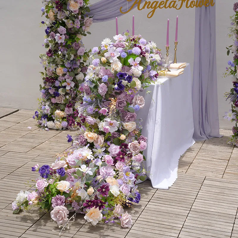 A865325 Purple Series Greenery Table Sofa Runner Wedding Event Decor