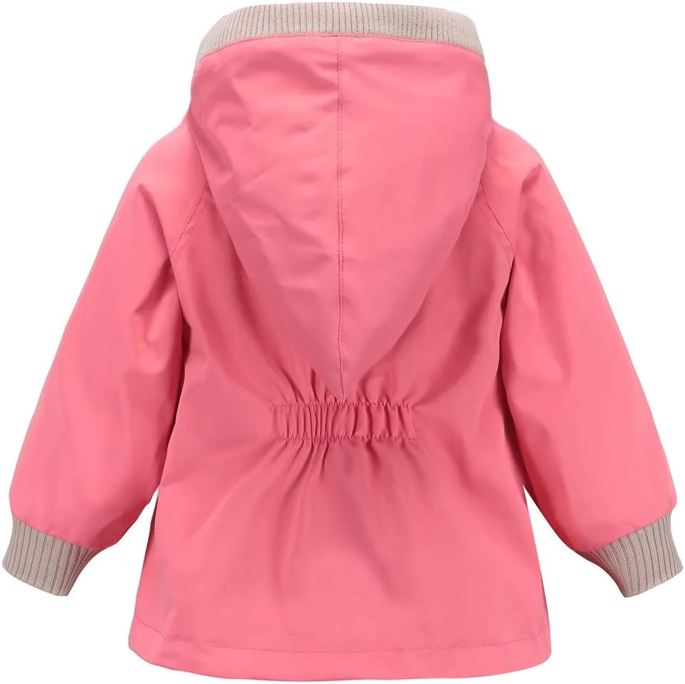 ACESTAR Boys Girls Waterproof Hooded Rain Jacket Kids Cotton Lined Rain Coat Toddler Windbreaker Spring Fall Raincoat