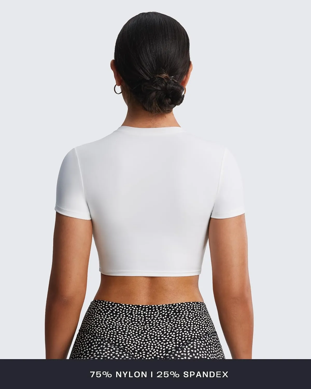 Aoxjox Short Sleeve Crop Tops for Women Classic Longline Baby Tee Workout T Shirt Top