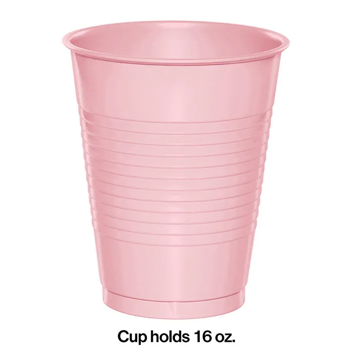 Bulk Classic Pink 16 oz Plastic Cups (240 per Case)