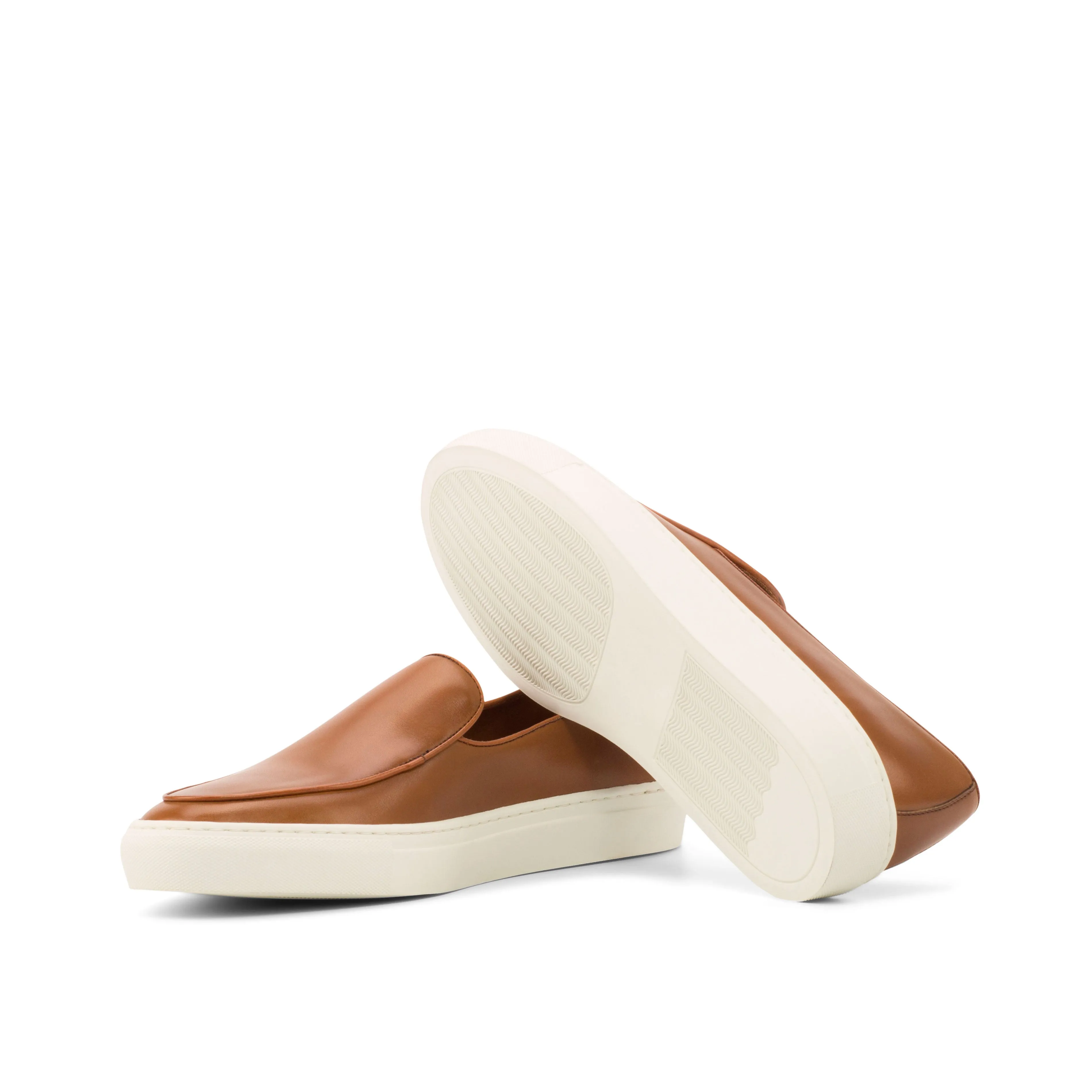 DapperFam King in Cognac Men's Italian Leather Belgian Sneaker