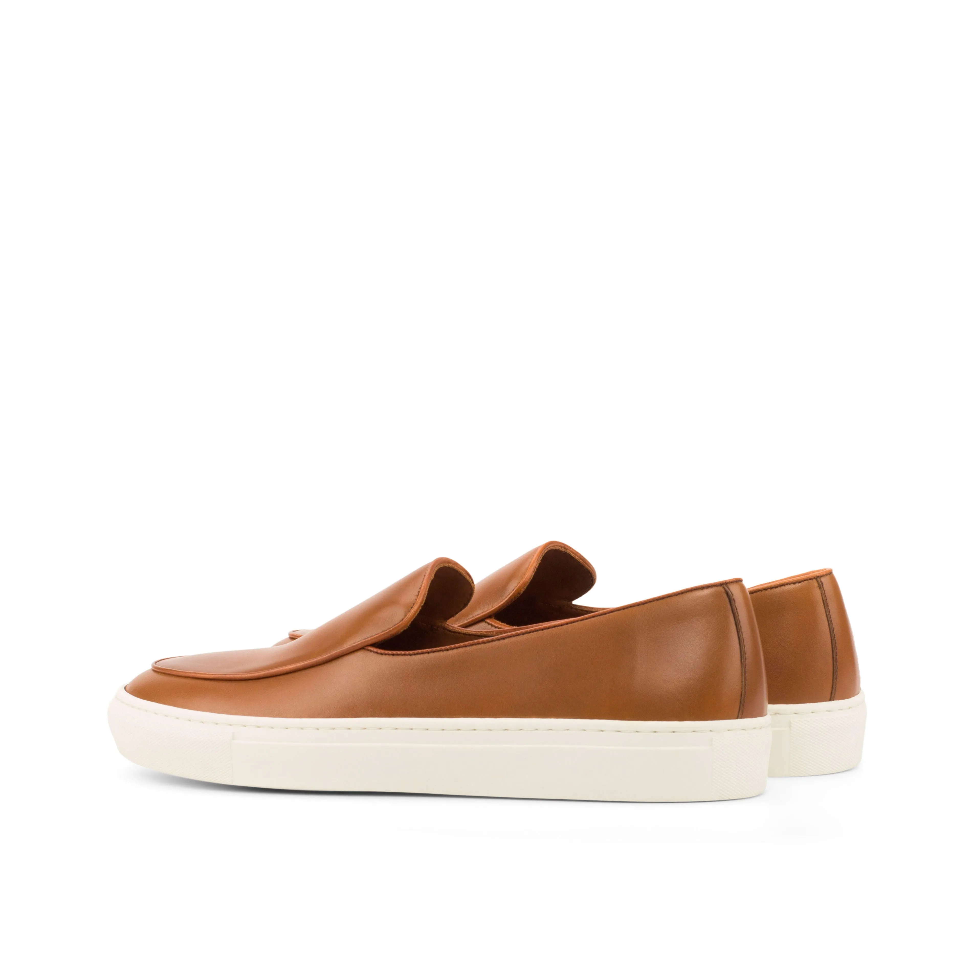 DapperFam King in Cognac Men's Italian Leather Belgian Sneaker