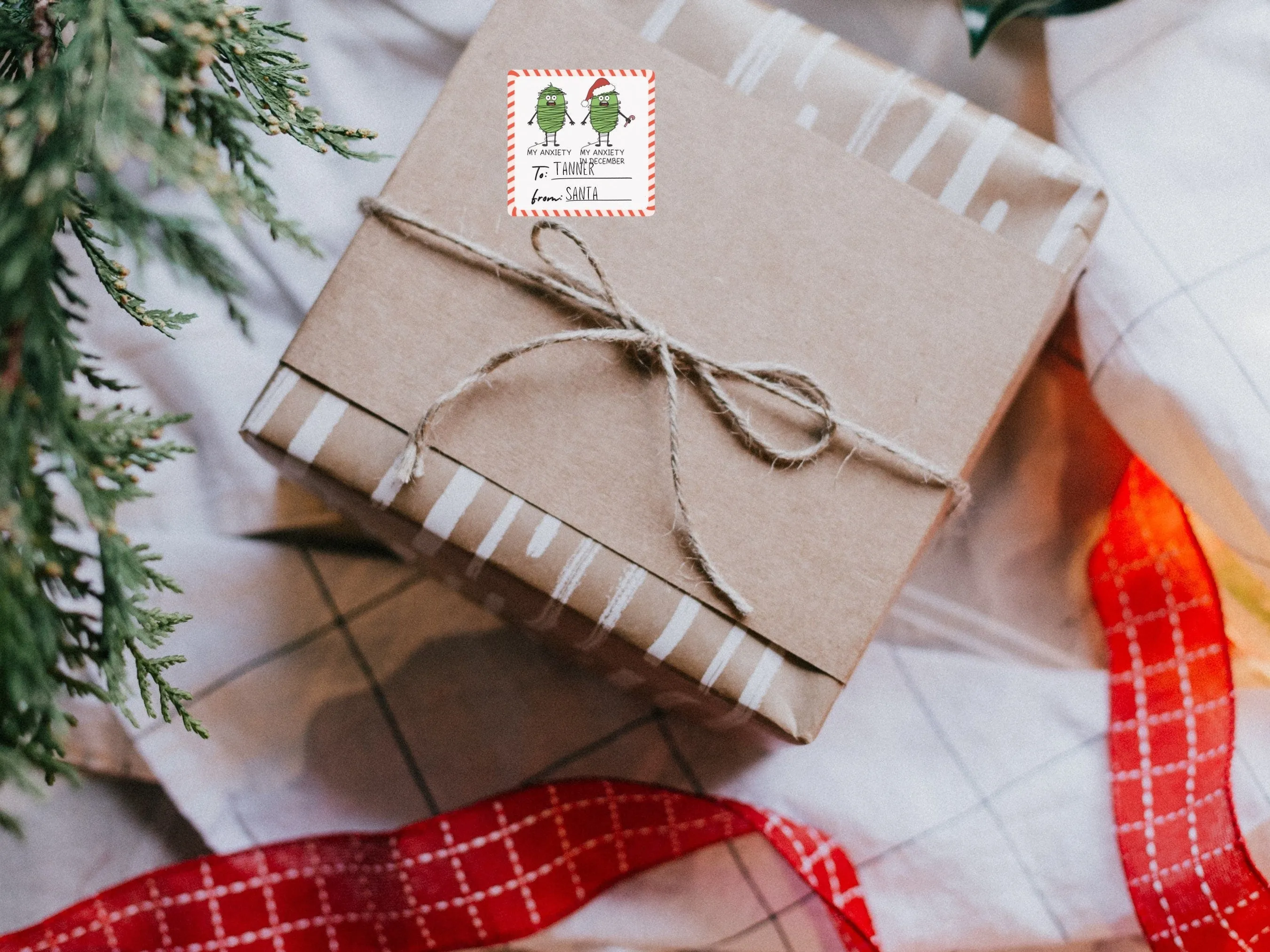 December Anxiety Christmas Gift Tags Present Labels To And From