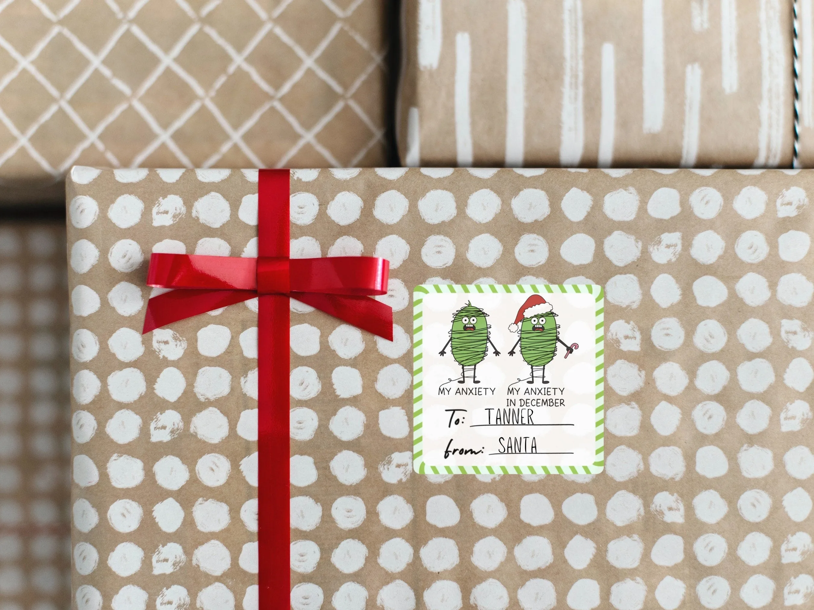 December Anxiety Christmas Gift Tags Present Labels To And From