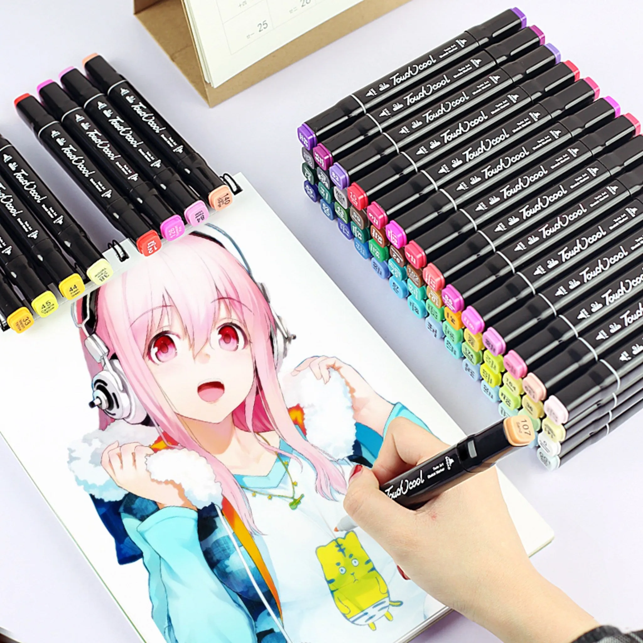 Double-Head Alcohol-Based Marker Set - 60 Colors - Color Markers - 🏆 #99 - Office Supplies - Best of December