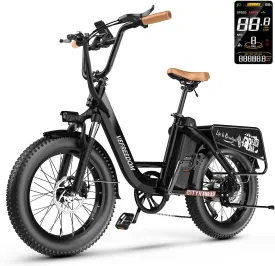 EUY Electric Bike for Adults with Peak 1500W Motor, 48V 20Ah Removable Battery Fast Ebike,Max 70Miles & 30MPH,20" x4.0 Fat Tire Commuting Electric Mountain Bike,7-Speed, Step-Thru Bicycle