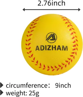 Foam Baseballs - 12 Pack of 9 inch Soft Practice Tballs for Youth Beginners - Safe for Throwing, Catching, and Batting Practice