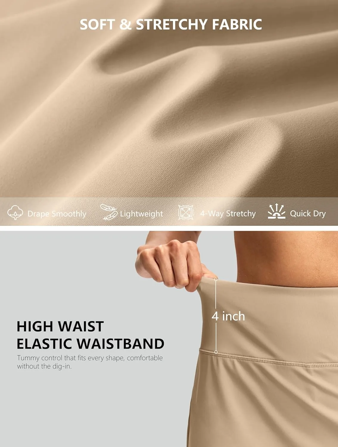 G Gradual Skorts for Woman Golf Skirt High Waisted with 2 Inner Pockets Built-in Shorts Stretchy for Tennis Summer Casual