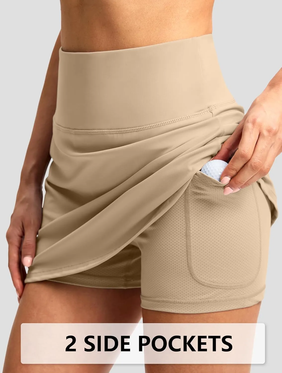 G Gradual Skorts for Woman Golf Skirt High Waisted with 2 Inner Pockets Built-in Shorts Stretchy for Tennis Summer Casual