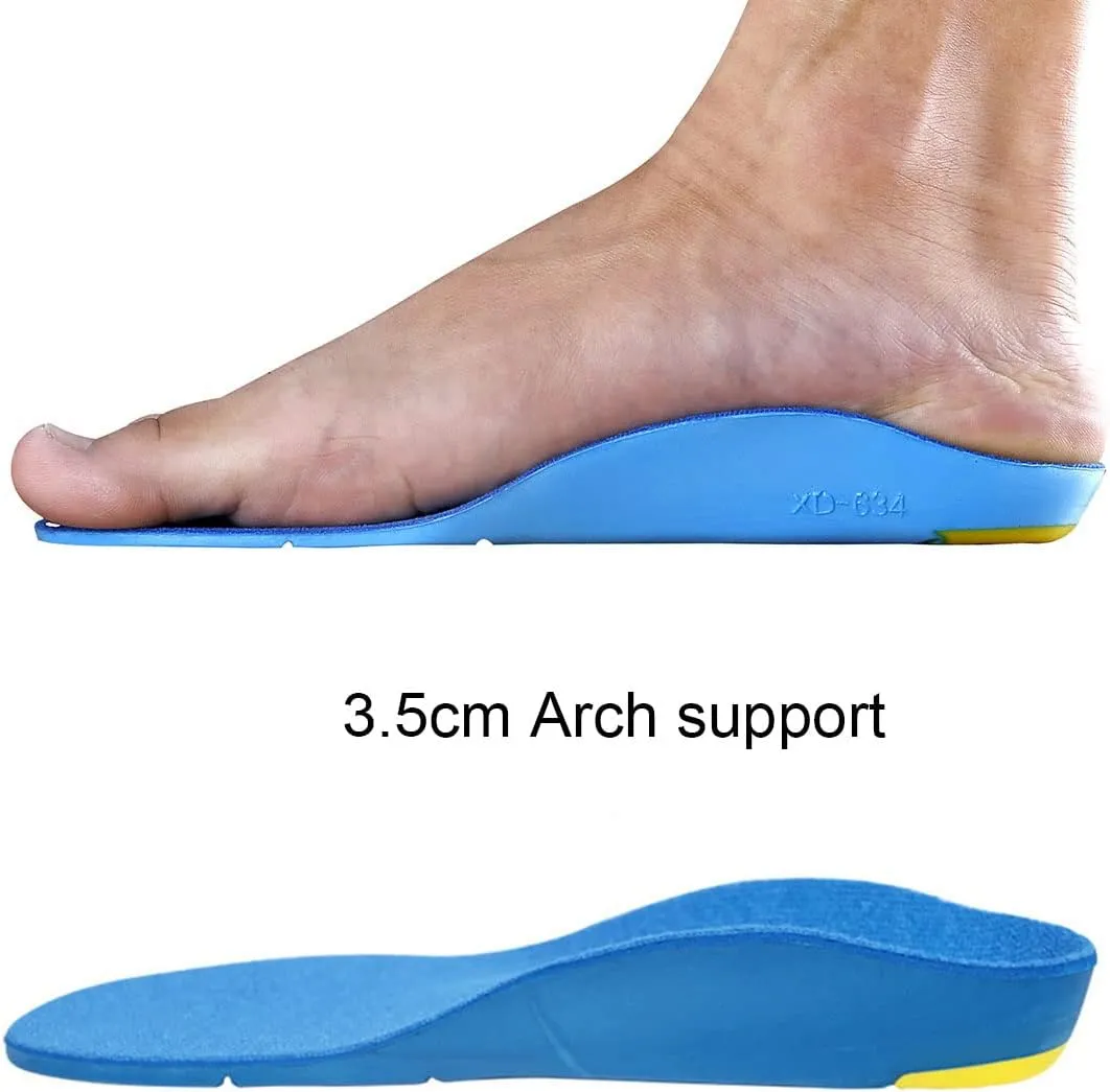 Kids Orthotic Cushioning Arch Support Shoe Insoles, Toddler Inserts for Flat feet, Plantar Fasciitis, Feet Heel Pain Relief (Big Kids 2.5-4.5)