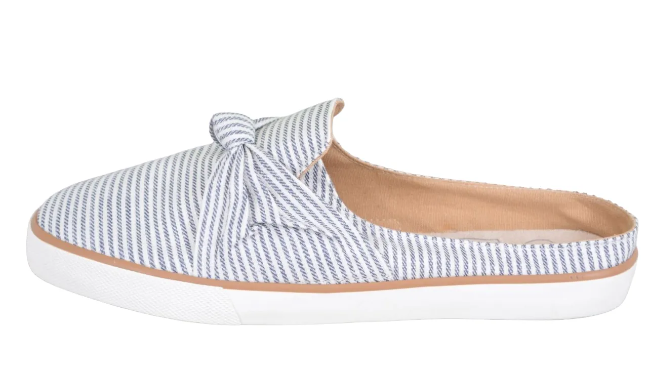 Margaritaville Ladies Knotted Mule Grey/White Slip On Shoes