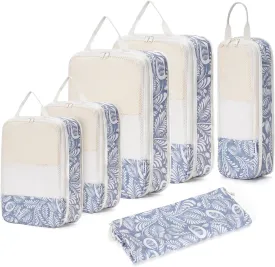 Narwey 6 Set Compression Packing Cubes Travel for Carry on Women, Packing Organizers Bag for Backpack Luggage Suitcase Duffle Bags