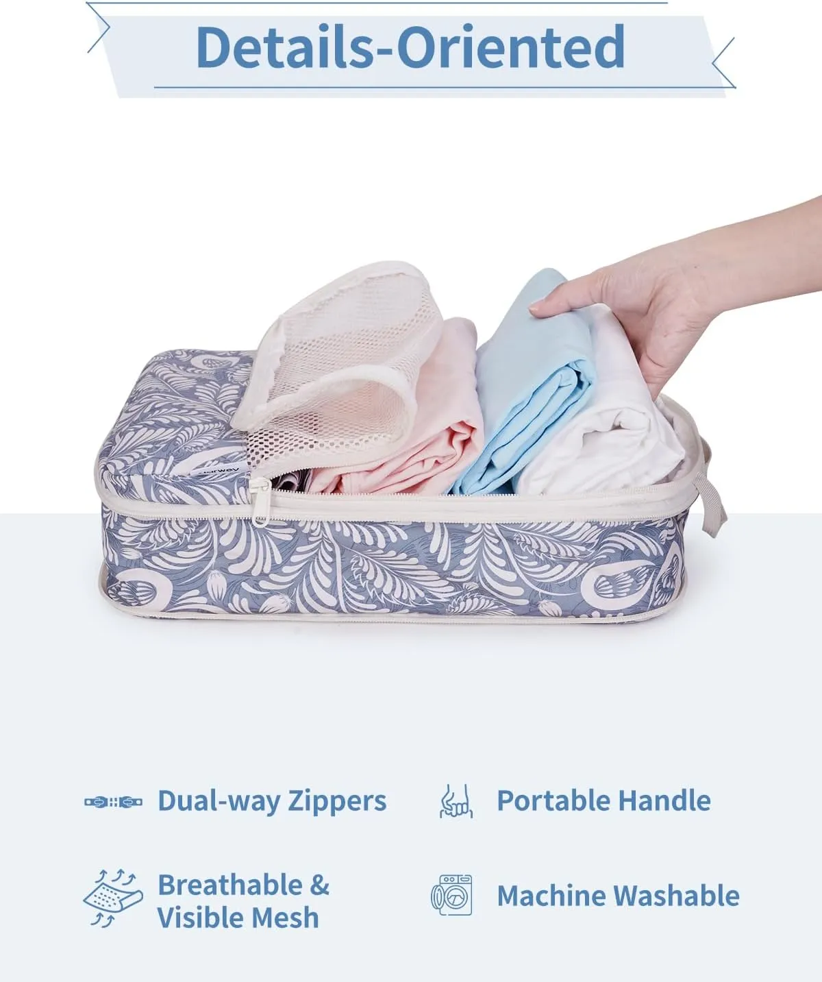 Narwey 6 Set Compression Packing Cubes Travel for Carry on Women, Packing Organizers Bag for Backpack Luggage Suitcase Duffle Bags