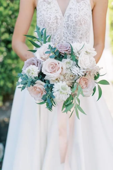 Organic Ivory and Mauve California Wedding