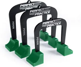 Perfect Practice Putting Gates (3-Pack)  Golf Putting Aid with Three Sizes to Improve Stroke  Detachable Legs, Carrying Case, for Indoor & Outdoor Practice - Golfing Gifts for Men