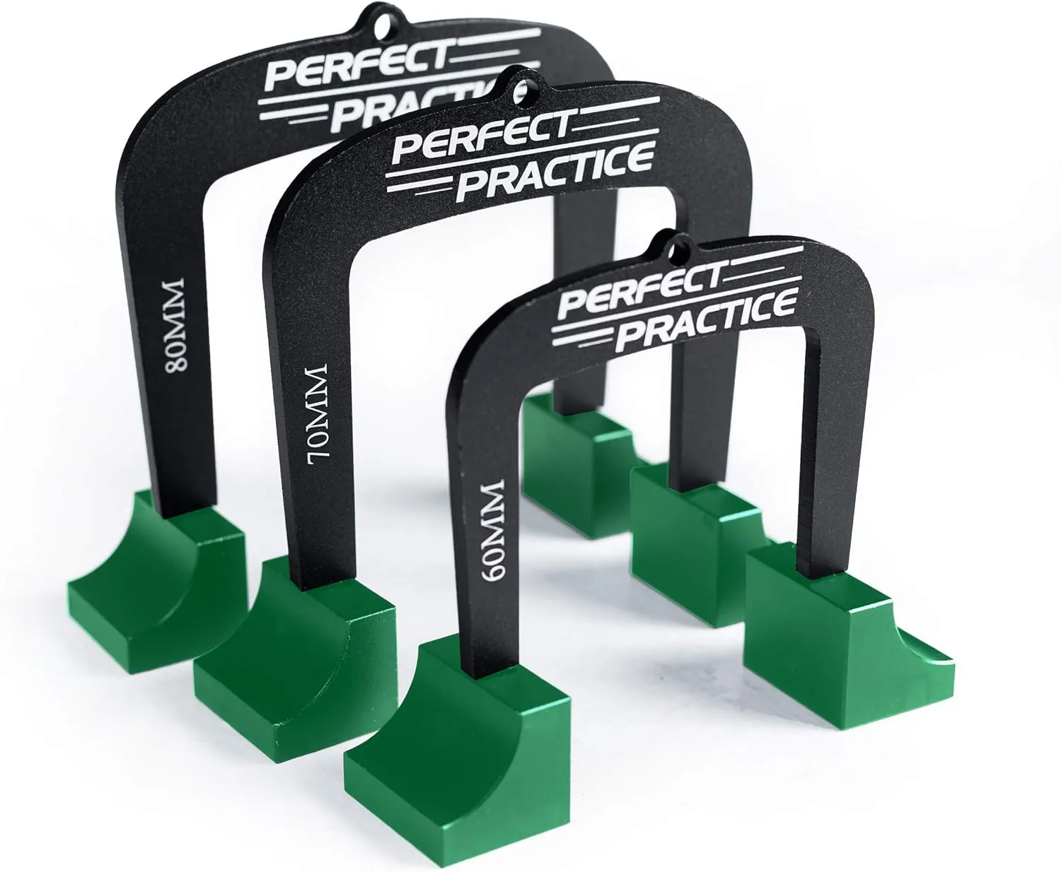 Perfect Practice Putting Gates (3-Pack)  Golf Putting Aid with Three Sizes to Improve Stroke  Detachable Legs, Carrying Case, for Indoor & Outdoor Practice - Golfing Gifts for Men