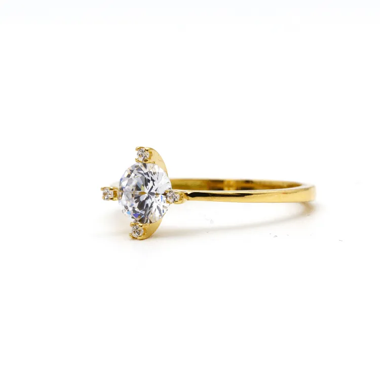 Real Gold Solitaire Ring 0056 (SIZE 5) R1994