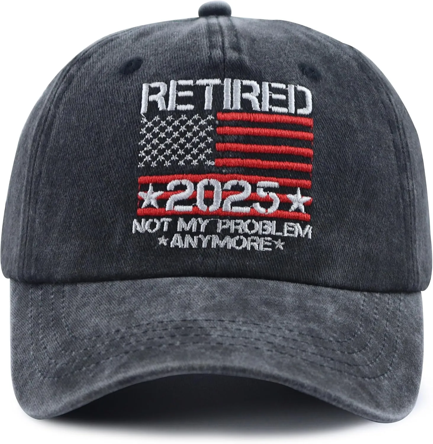 Retired 2025 Not My Problems Anymore Hat, Funny Adjustable Embroidered Retirement Baseball Cap for Men Women
