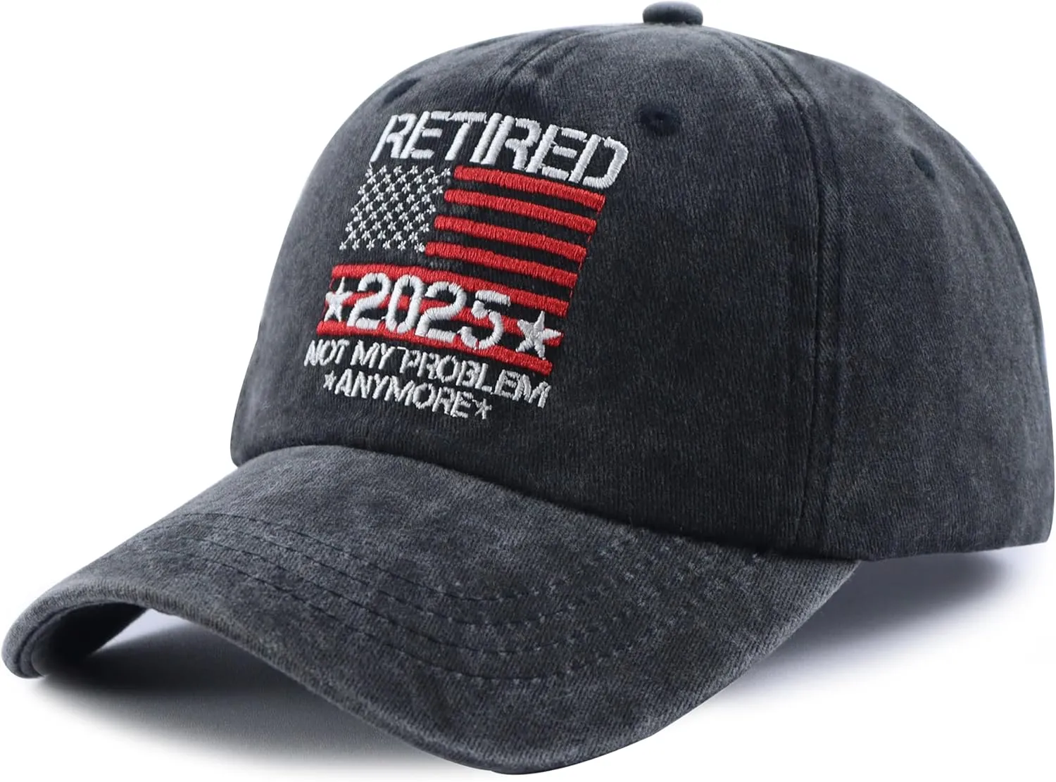Retired 2025 Not My Problems Anymore Hat, Funny Adjustable Embroidered Retirement Baseball Cap for Men Women