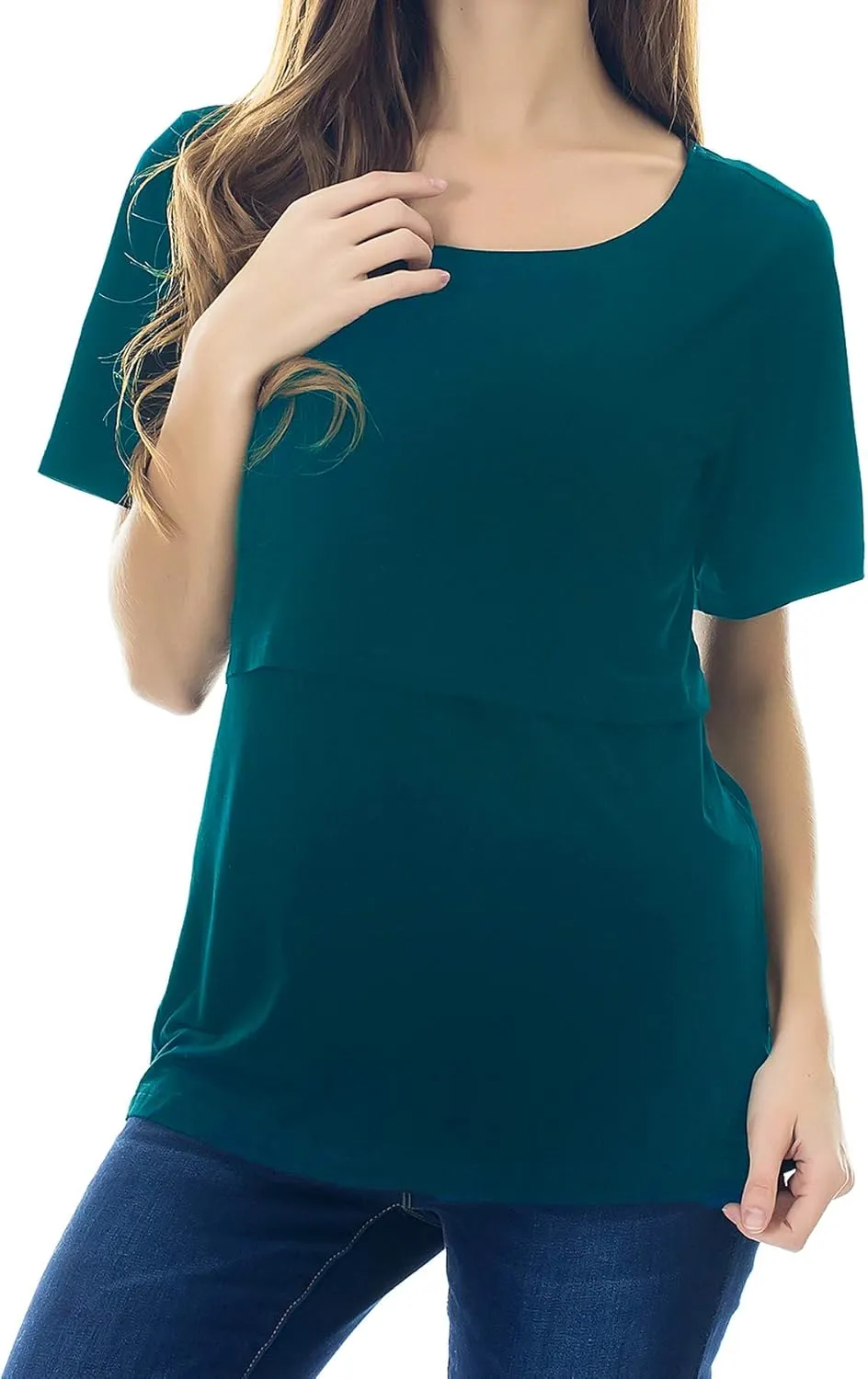 Smallshow Women's Maternity Nursing Tops Short Sleeve Breastfeeding Clothes