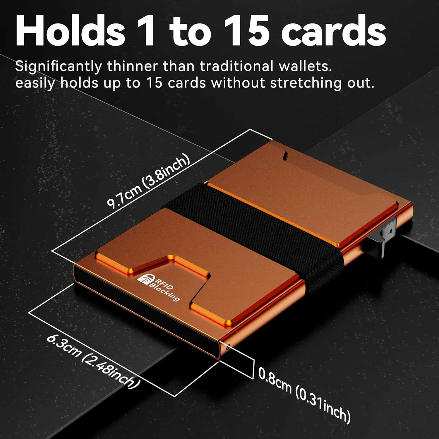 Smart Card Wallet for Men Slim: Minimalist Wallet For Men - RFID Blocking Pop Up Front Pocket Wallet, Metal Wallet 11 Card Holder