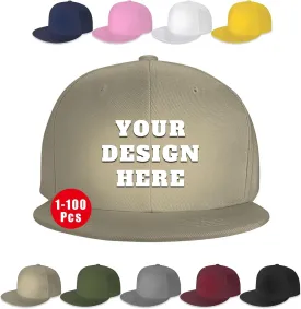Snapback Hats for Men Women Custom Hat Flat Bill Baseball Cap Personalized Text Image Logo