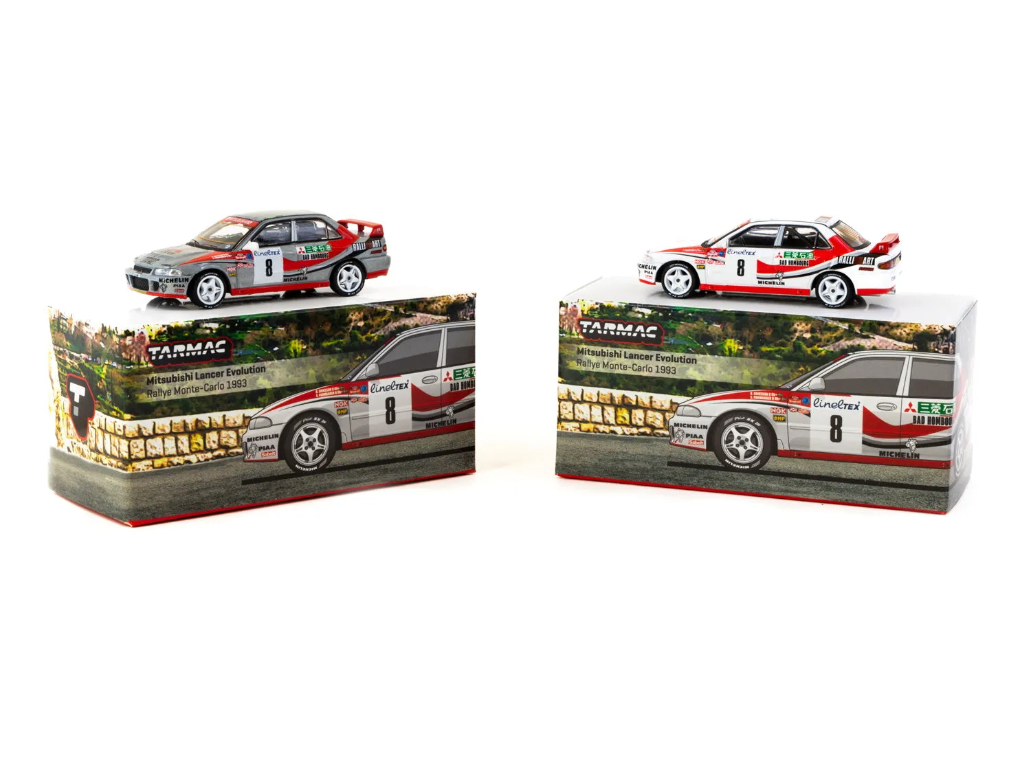 Tarmac Works 1/64 Mitsubishi Lancer Evolution Rallye Monte-Carlo 1993 #8 - GLOBAL64