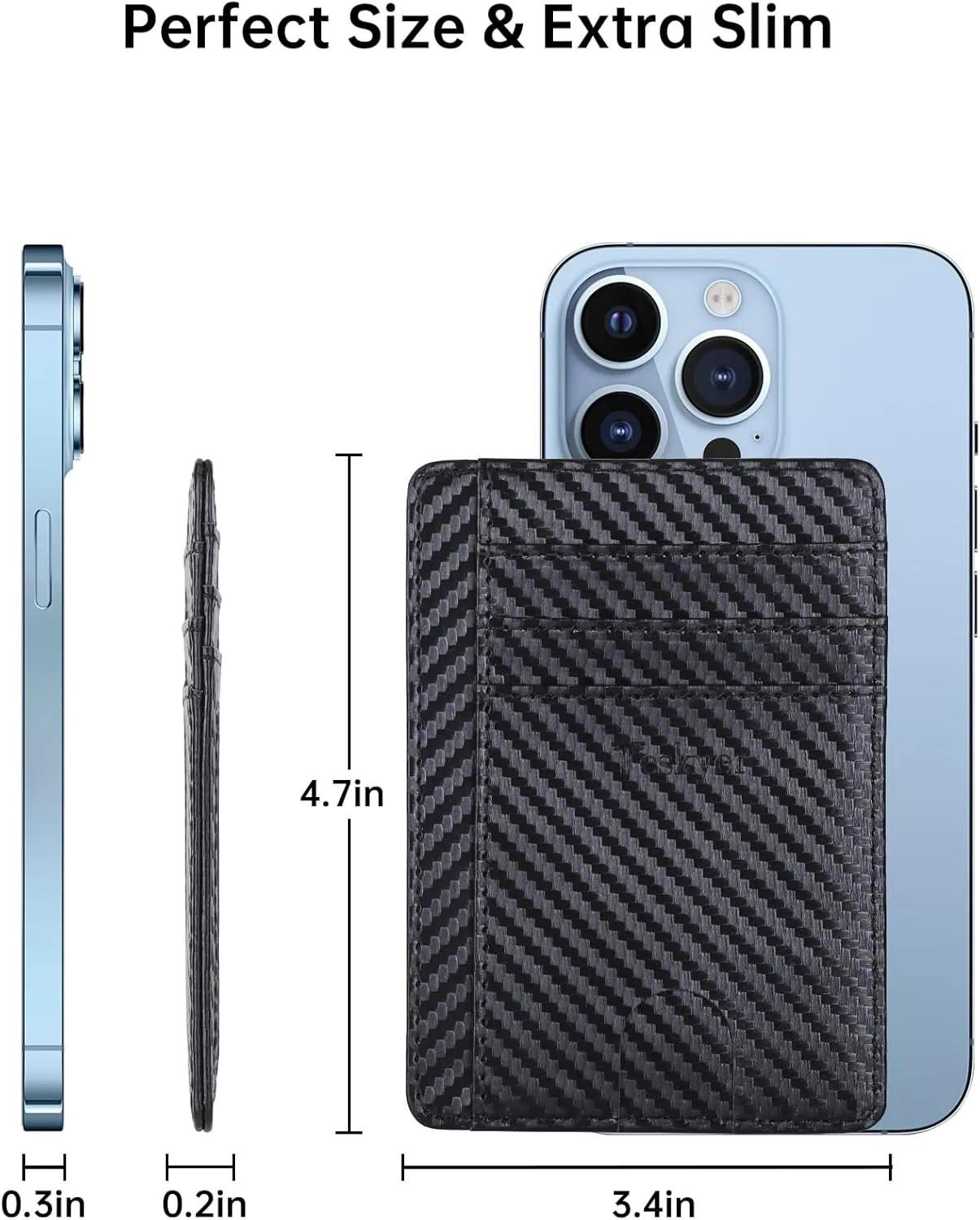 Teskyer Slim Wallet for Men, Minimalist Front Pocket RFID Blocking Leather Wallet Credit Card Holder for Men & Women