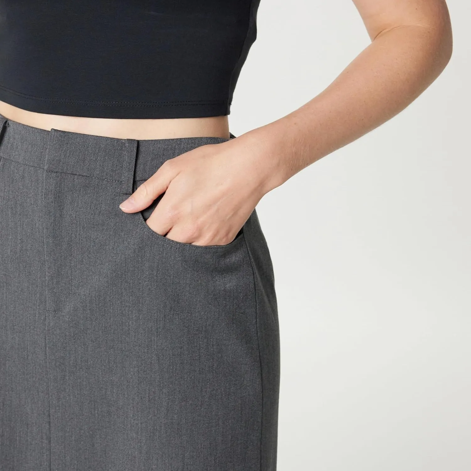 The Drop Women's Denis Woven Long Column Skirt