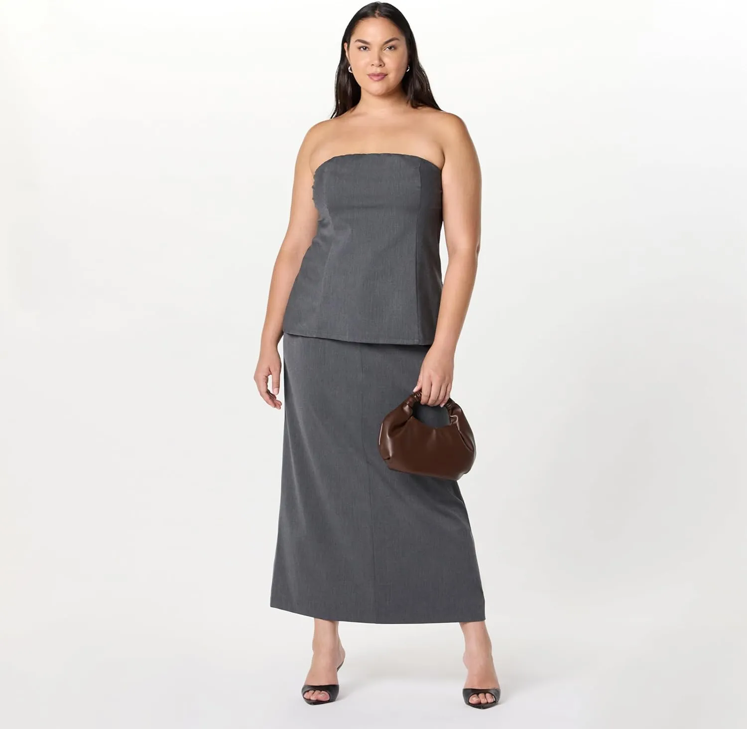 The Drop Women's Denis Woven Long Column Skirt