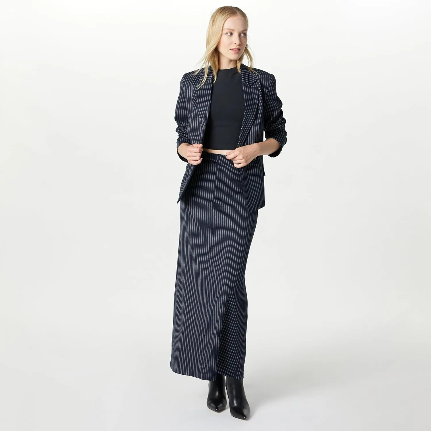 The Drop Women's Denis Woven Long Column Skirt