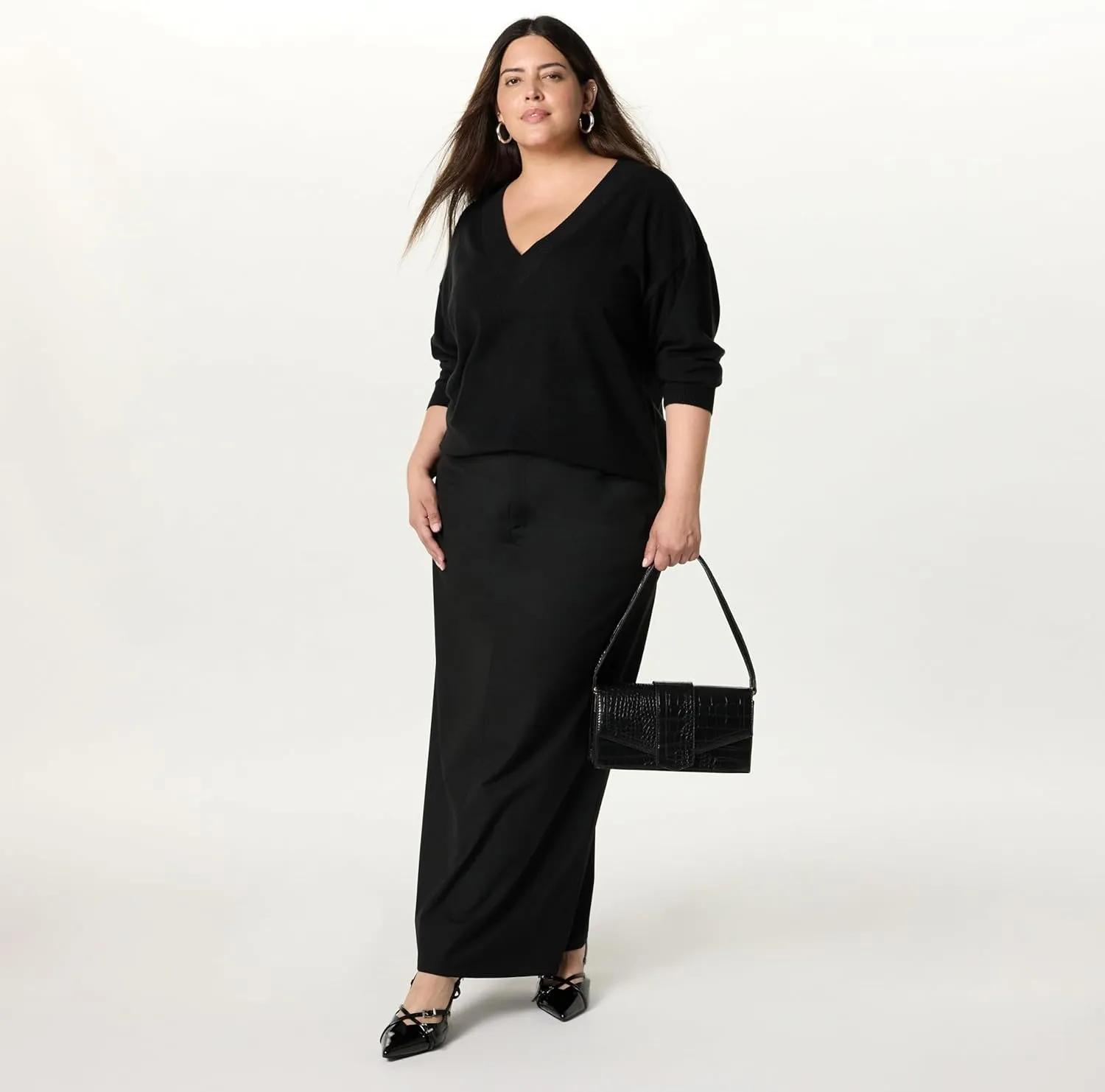 The Drop Women's Denis Woven Long Column Skirt