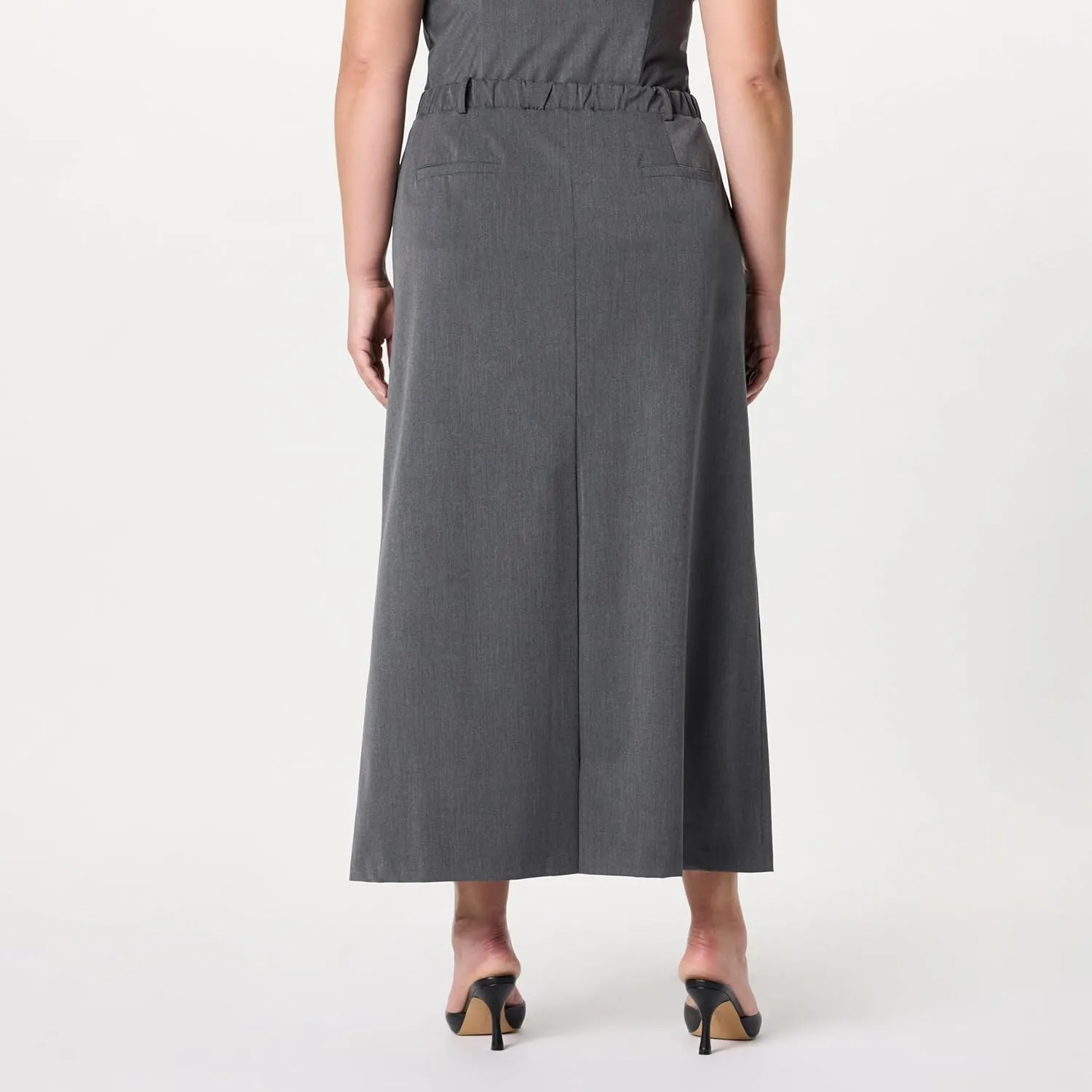 The Drop Women's Denis Woven Long Column Skirt