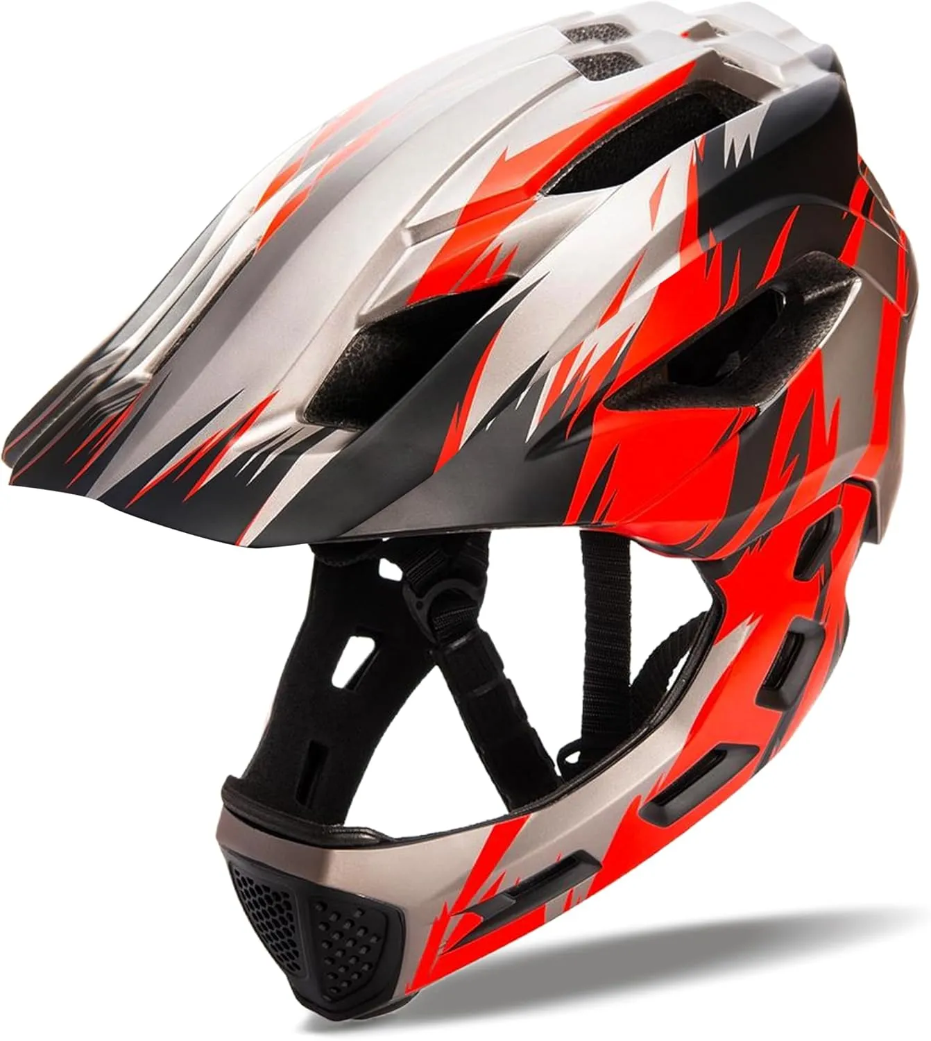 Toddler and Kids Full Face Helmet, Girl and Boy BMX Multi-Sport Detachable Mountain Dirty Bike Helmet