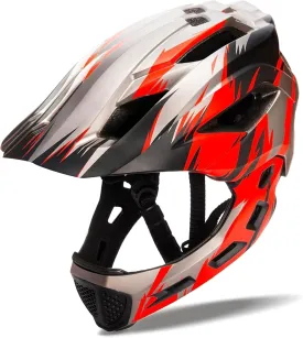 Toddler and Kids Full Face Helmet, Girl and Boy BMX Multi-Sport Detachable Mountain Dirty Bike Helmet