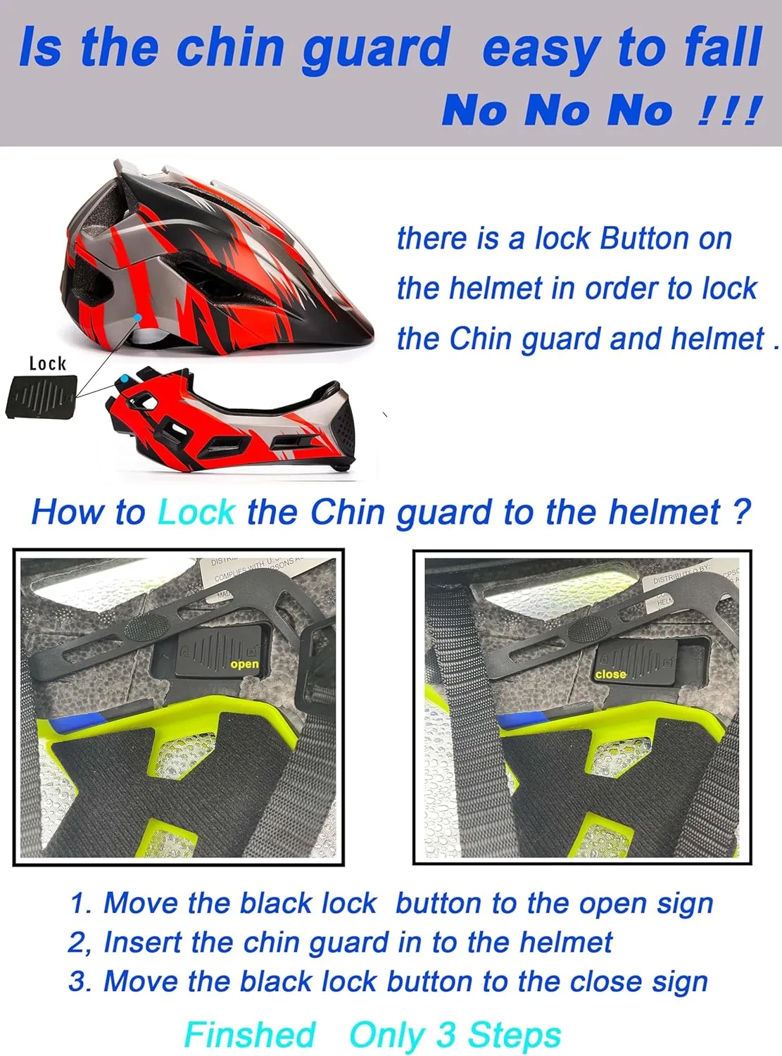 Toddler and Kids Full Face Helmet, Girl and Boy BMX Multi-Sport Detachable Mountain Dirty Bike Helmet