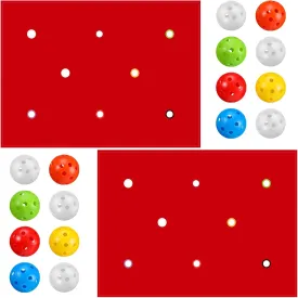 Tradder 2 Set Hole Tarp Team Building Game 85 x 57 Inches Learning Fun Team Building Games for Work with 16 Pcs Ball for Teamwork Group Activities(Red)