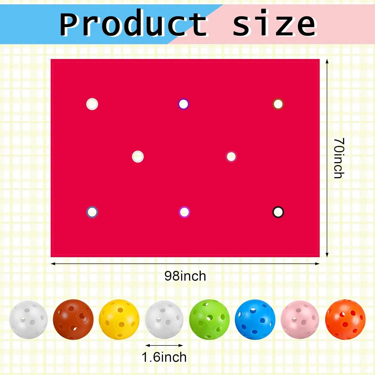 Tradder 2 Set Hole Tarp Team Building Game 85 x 57 Inches Learning Fun Team Building Games for Work with 16 Pcs Ball for Teamwork Group Activities(Red)