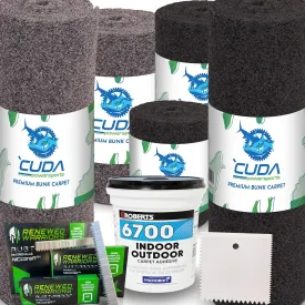Trailer Hardware Kit-Cuda Boat Trailer Bunk Carpet 9 Inch Wide-PREMIUM30-Black 9" x 50Ft-2000 Staples-Cuda Boat Bunk Carpeting Waterproof Premium Kit30