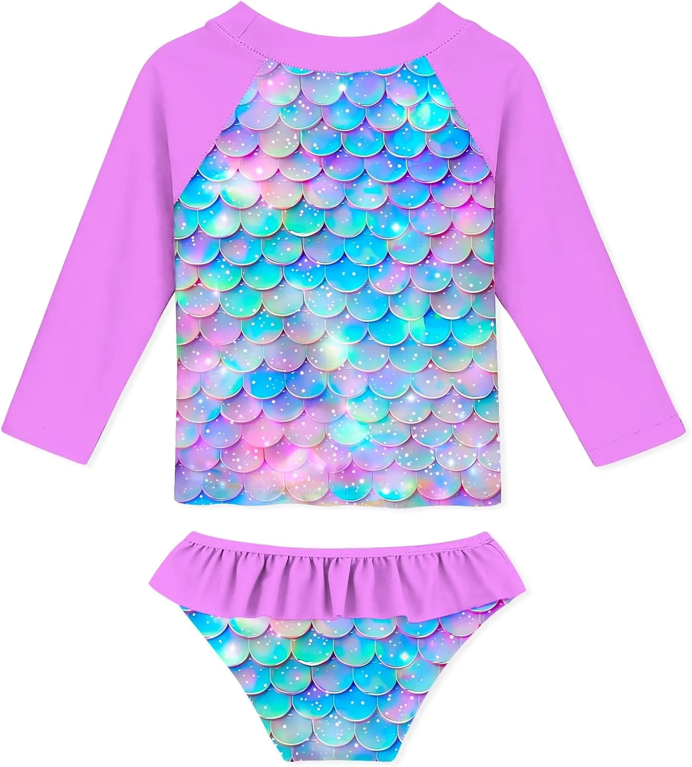 UNIFACO Toddler Girls Swimsuit Rashguard Set Summer Beach Breathable Tankini with UPF 50  Sun Protection 2-8T