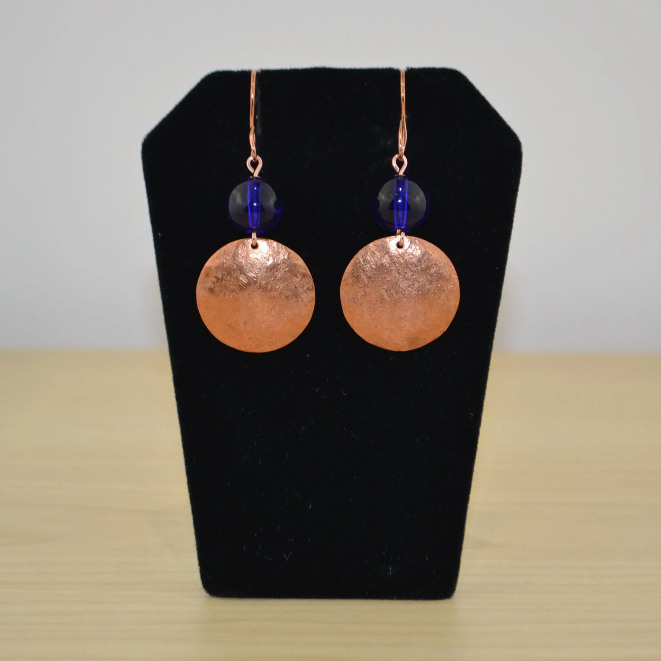 XS Copper Disc w Blue Bead